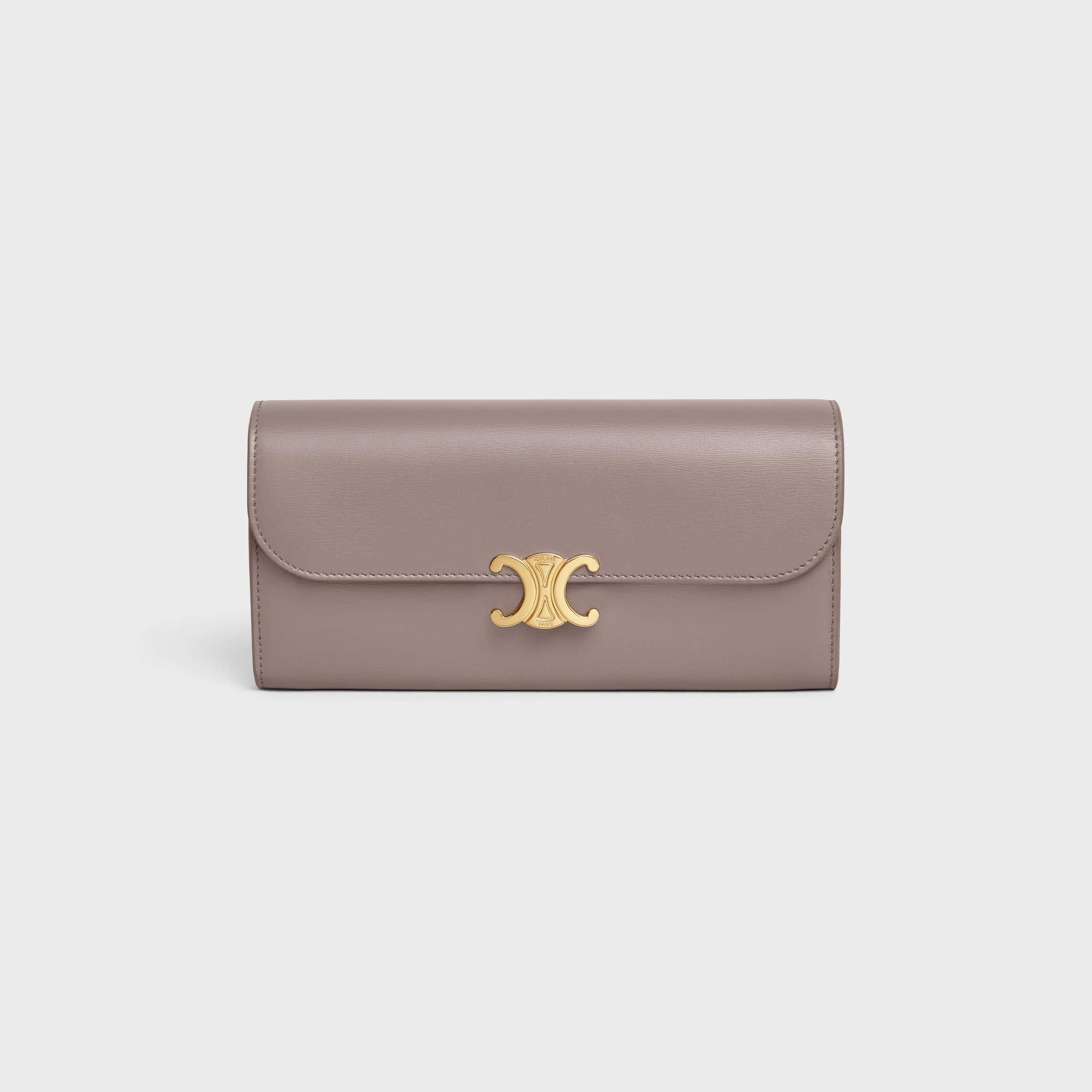 LARGE WALLET TRIOMPHE IN SHINY CALFSKIN PEBBLE - Image 1